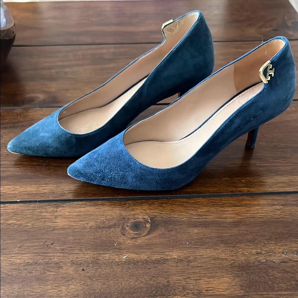 Tory Burch Blue Suede Stiletto Heels